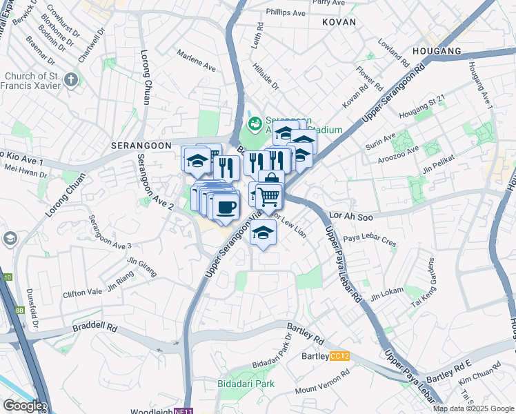 map of restaurants, bars, coffee shops, grocery stores, and more near in Singapore