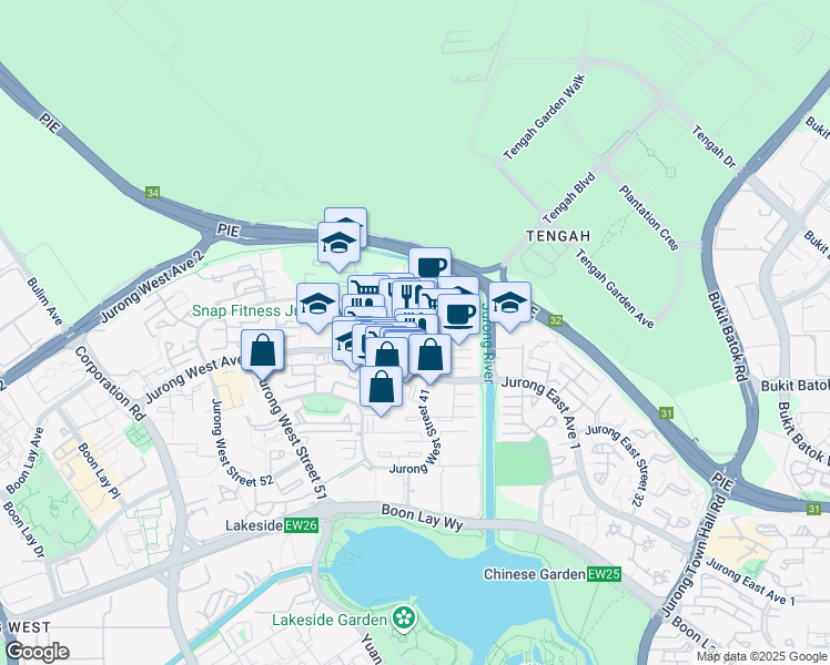 map of restaurants, bars, coffee shops, grocery stores, and more near in Singapore