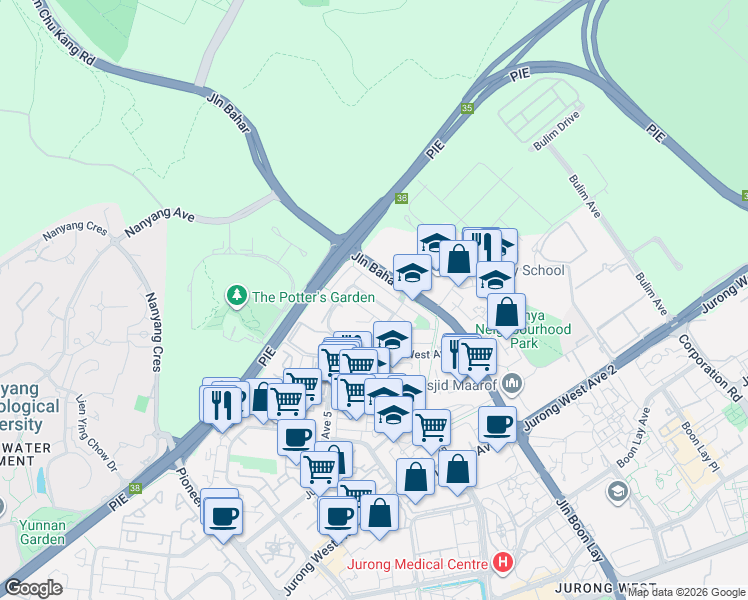 map of restaurants, bars, coffee shops, grocery stores, and more near in Singapore