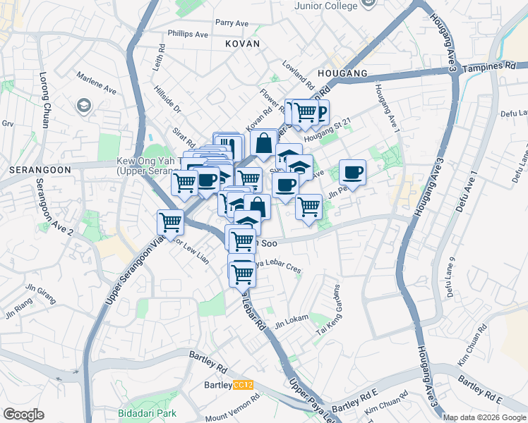 map of restaurants, bars, coffee shops, grocery stores, and more near in Singapore