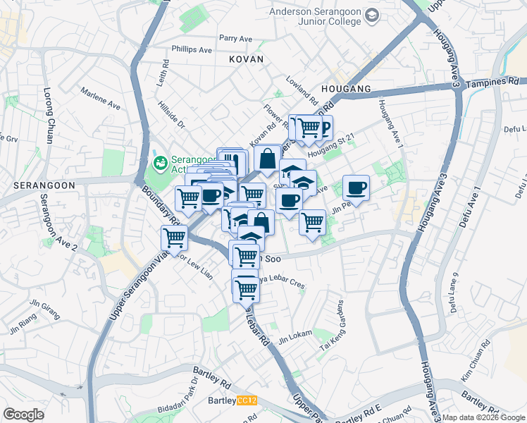 map of restaurants, bars, coffee shops, grocery stores, and more near in Singapore
