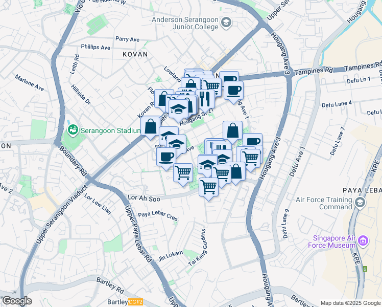 map of restaurants, bars, coffee shops, grocery stores, and more near in Singapore