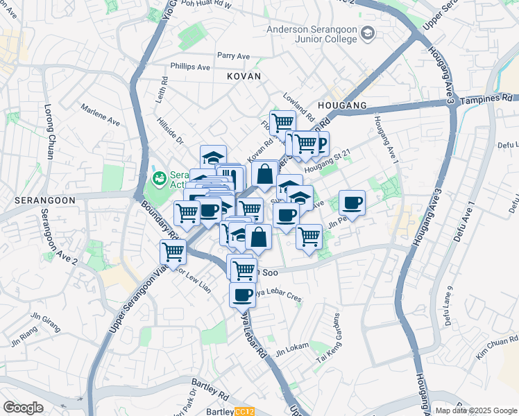 map of restaurants, bars, coffee shops, grocery stores, and more near in Singapore