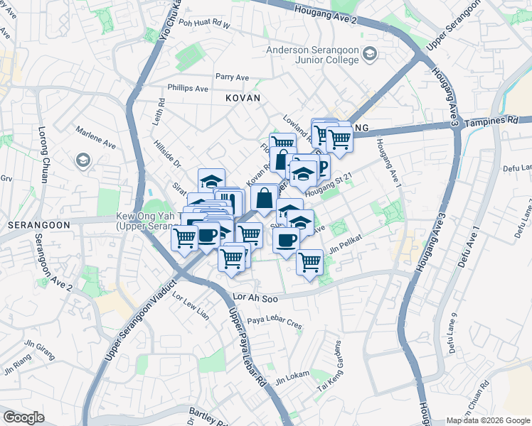 map of restaurants, bars, coffee shops, grocery stores, and more near in Singapore