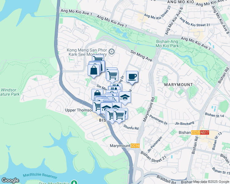 map of restaurants, bars, coffee shops, grocery stores, and more near in Singapore