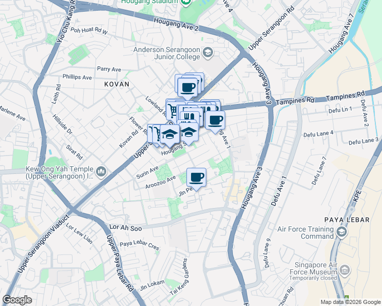 map of restaurants, bars, coffee shops, grocery stores, and more near in Singapore