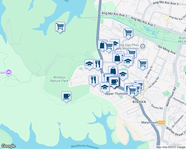 map of restaurants, bars, coffee shops, grocery stores, and more near in Singapore