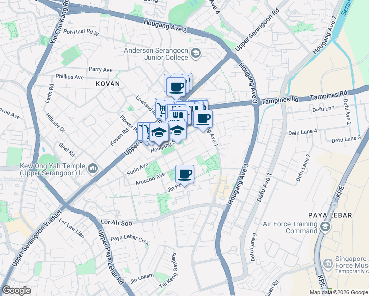 map of restaurants, bars, coffee shops, grocery stores, and more near in Singapore