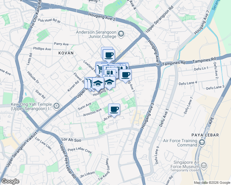 map of restaurants, bars, coffee shops, grocery stores, and more near in Singapore