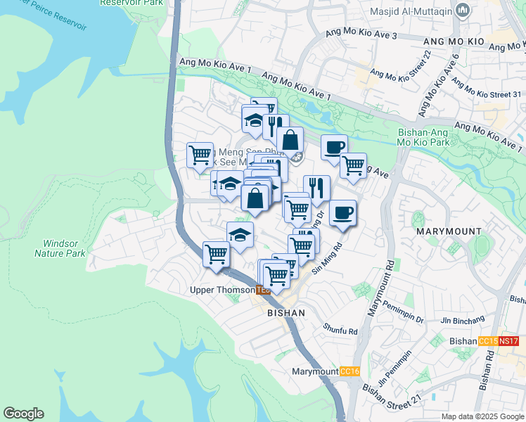 map of restaurants, bars, coffee shops, grocery stores, and more near in Singapore