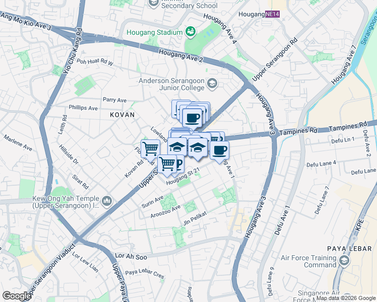 map of restaurants, bars, coffee shops, grocery stores, and more near in Singapore