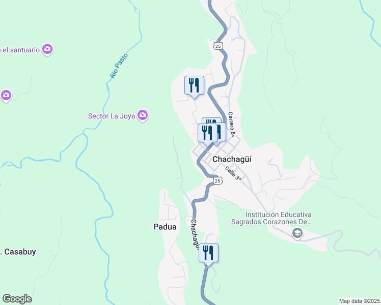 map of restaurants, bars, coffee shops, grocery stores, and more near # 10-31 Calle 2ª in Chachagüí