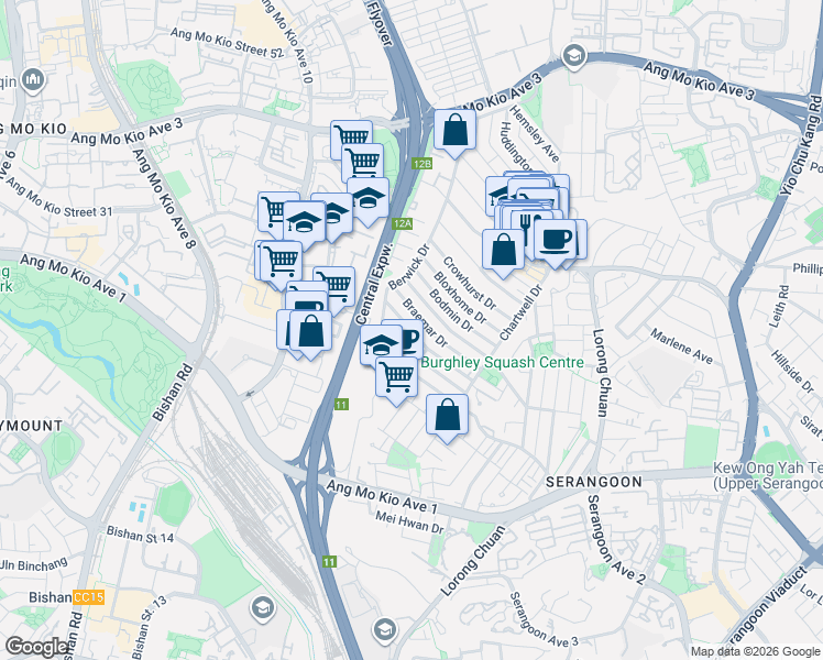 map of restaurants, bars, coffee shops, grocery stores, and more near in Singapore