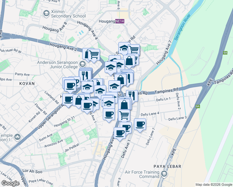 map of restaurants, bars, coffee shops, grocery stores, and more near in Singapore