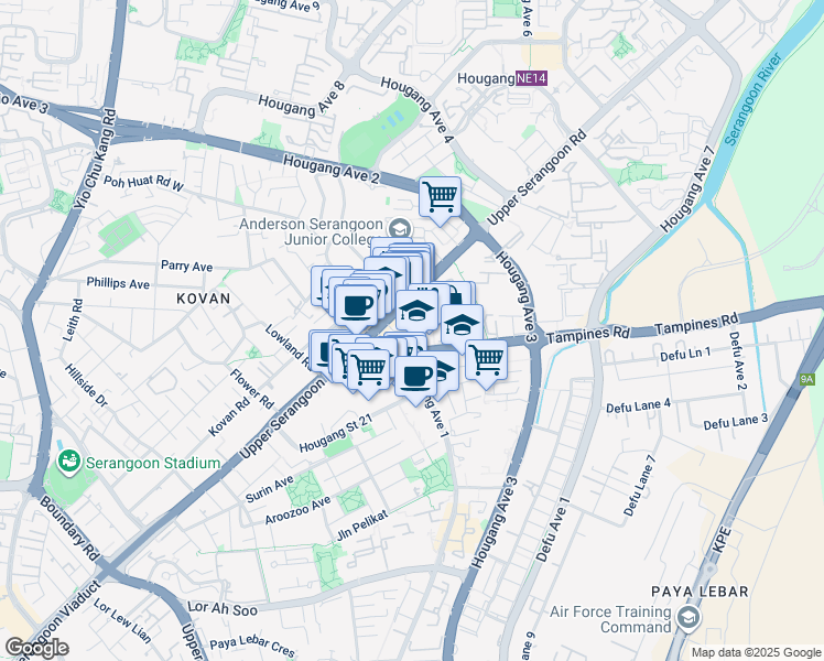 map of restaurants, bars, coffee shops, grocery stores, and more near in Singapore