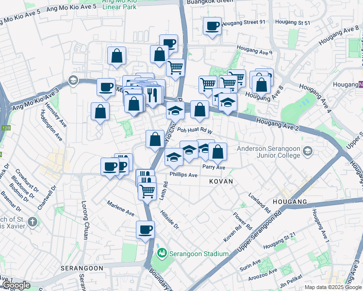 map of restaurants, bars, coffee shops, grocery stores, and more near in Singapore
