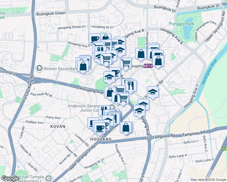 map of restaurants, bars, coffee shops, grocery stores, and more near in Singapore