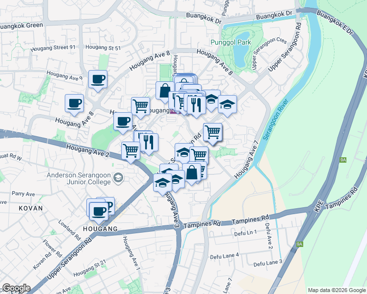 map of restaurants, bars, coffee shops, grocery stores, and more near in Singapore