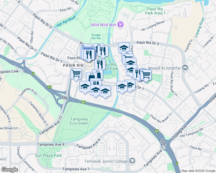map of restaurants, bars, coffee shops, grocery stores, and more near in Singapore