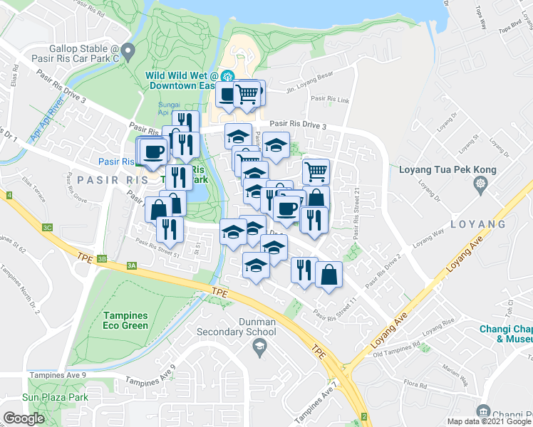 map of restaurants, bars, coffee shops, grocery stores, and more near in Singapore