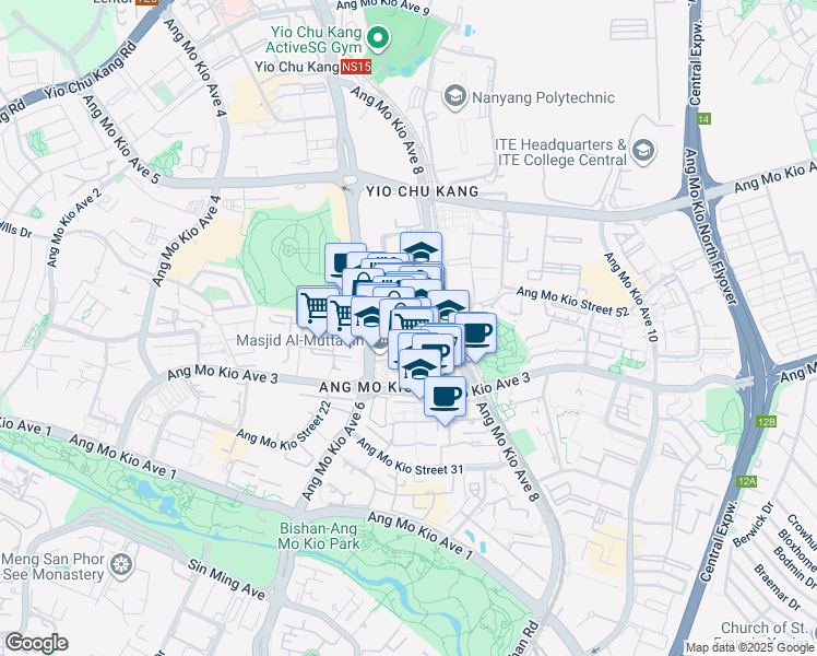 map of restaurants, bars, coffee shops, grocery stores, and more near in Singapore