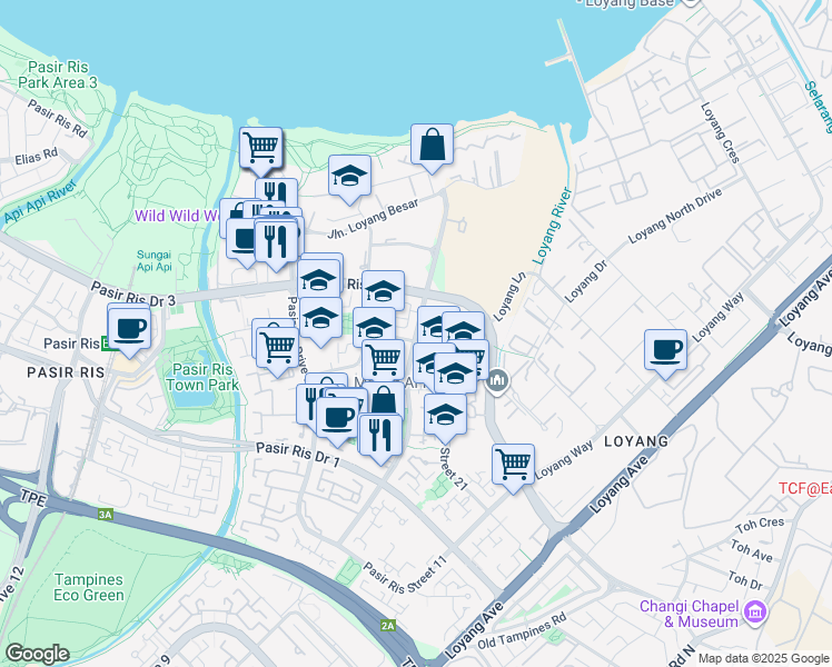 map of restaurants, bars, coffee shops, grocery stores, and more near in Singapore