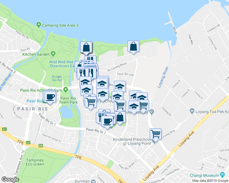 map of restaurants, bars, coffee shops, grocery stores, and more near in Singapore