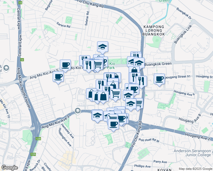 map of restaurants, bars, coffee shops, grocery stores, and more near in Singapore