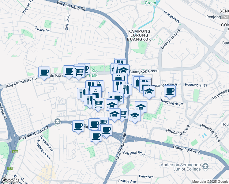 map of restaurants, bars, coffee shops, grocery stores, and more near in Singapore