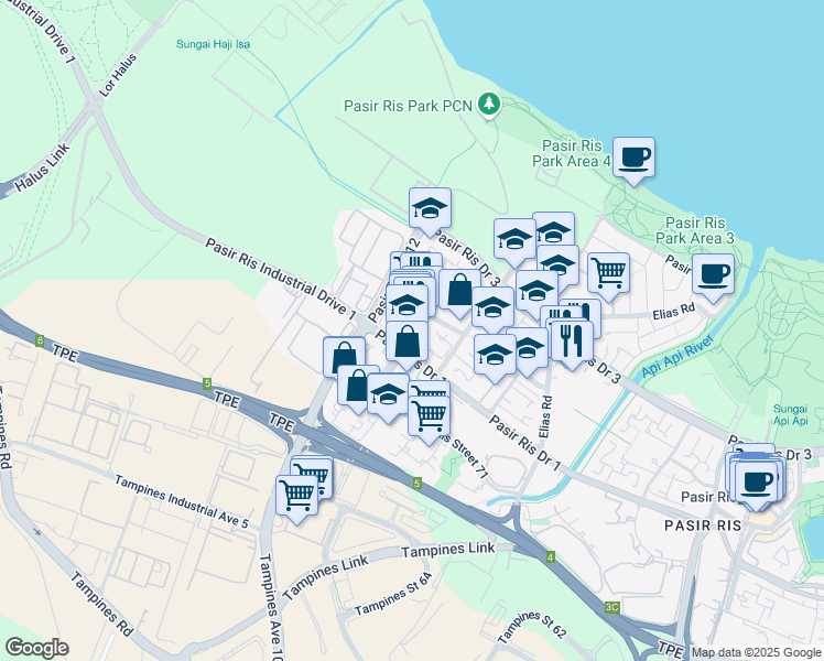 map of restaurants, bars, coffee shops, grocery stores, and more near in Singapore