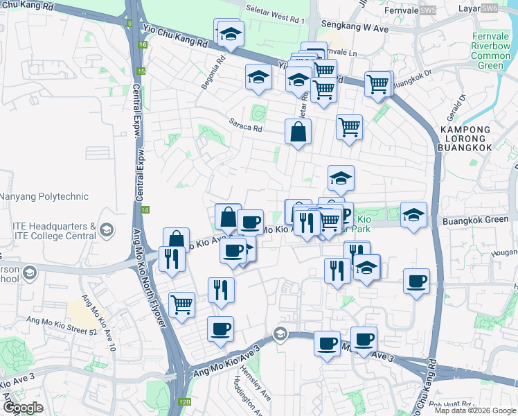 map of restaurants, bars, coffee shops, grocery stores, and more near in Singapore
