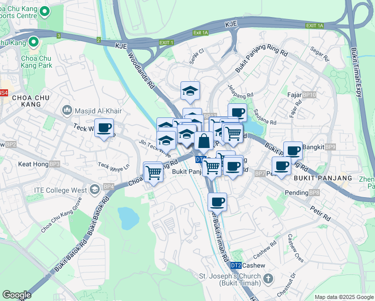 map of restaurants, bars, coffee shops, grocery stores, and more near in Singapore