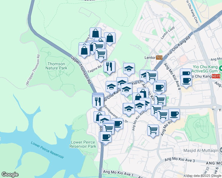 map of restaurants, bars, coffee shops, grocery stores, and more near in Singapore