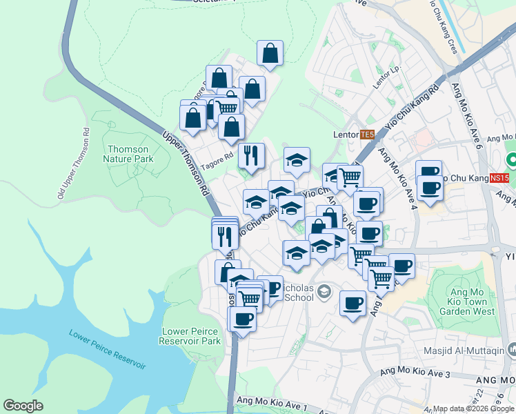 map of restaurants, bars, coffee shops, grocery stores, and more near in Singapore