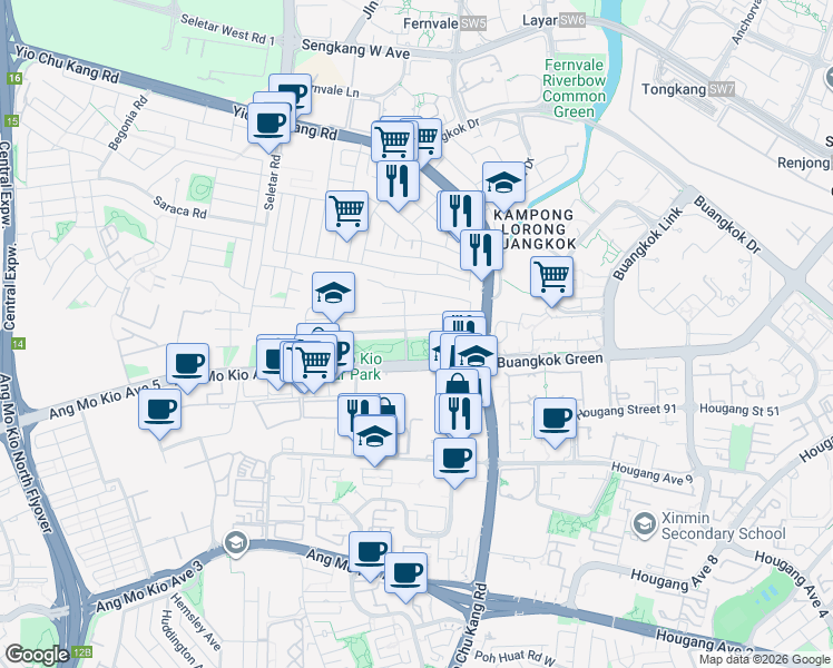 map of restaurants, bars, coffee shops, grocery stores, and more near in Singapore
