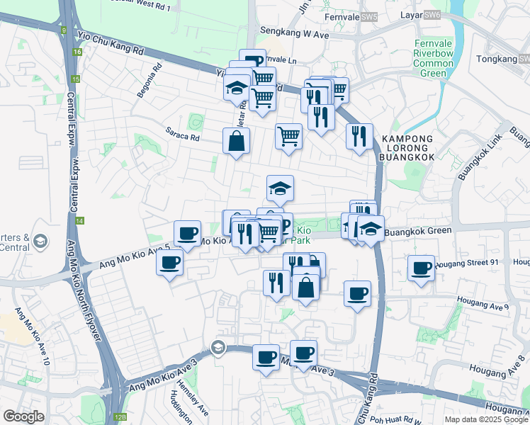 map of restaurants, bars, coffee shops, grocery stores, and more near in Singapore