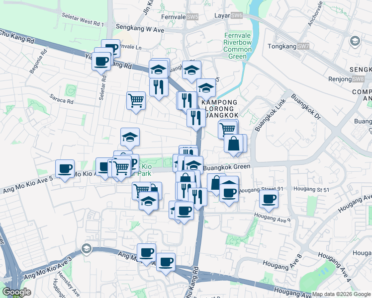 map of restaurants, bars, coffee shops, grocery stores, and more near in Singapore