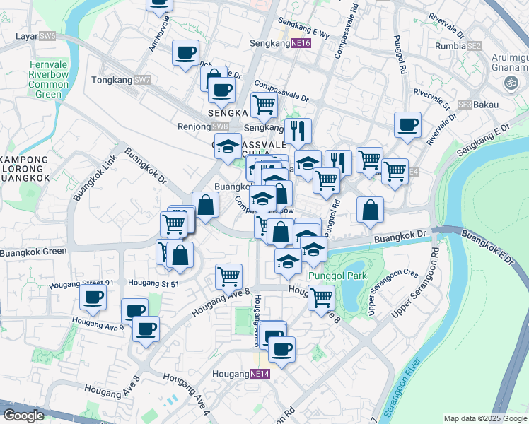 map of restaurants, bars, coffee shops, grocery stores, and more near in Singapore