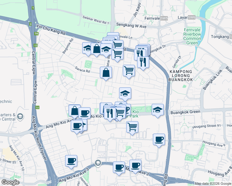 map of restaurants, bars, coffee shops, grocery stores, and more near in Singapore