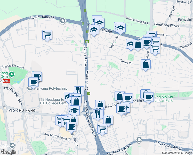 map of restaurants, bars, coffee shops, grocery stores, and more near in Singapore