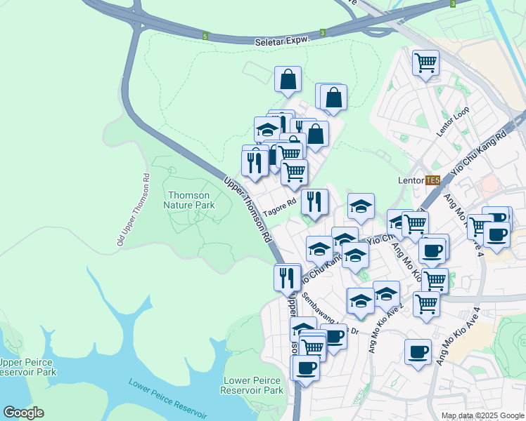 map of restaurants, bars, coffee shops, grocery stores, and more near in Singapore