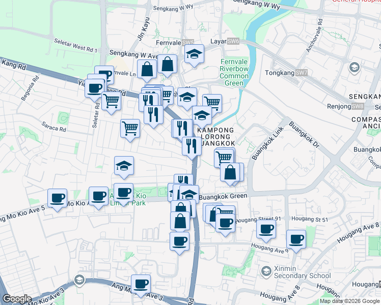 map of restaurants, bars, coffee shops, grocery stores, and more near in Singapore