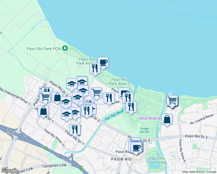 map of restaurants, bars, coffee shops, grocery stores, and more near in Singapore