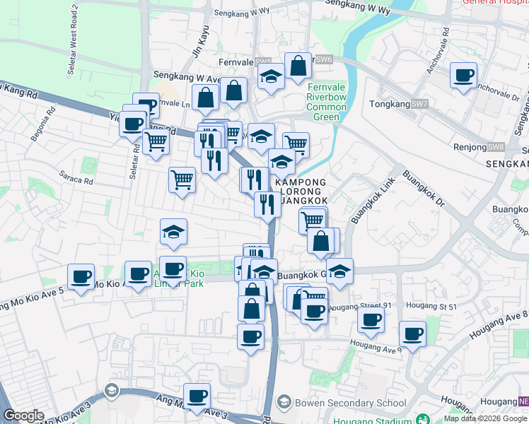 map of restaurants, bars, coffee shops, grocery stores, and more near in Singapore