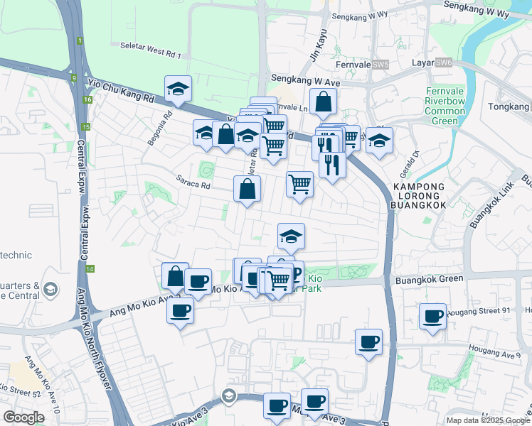 map of restaurants, bars, coffee shops, grocery stores, and more near in Singapore