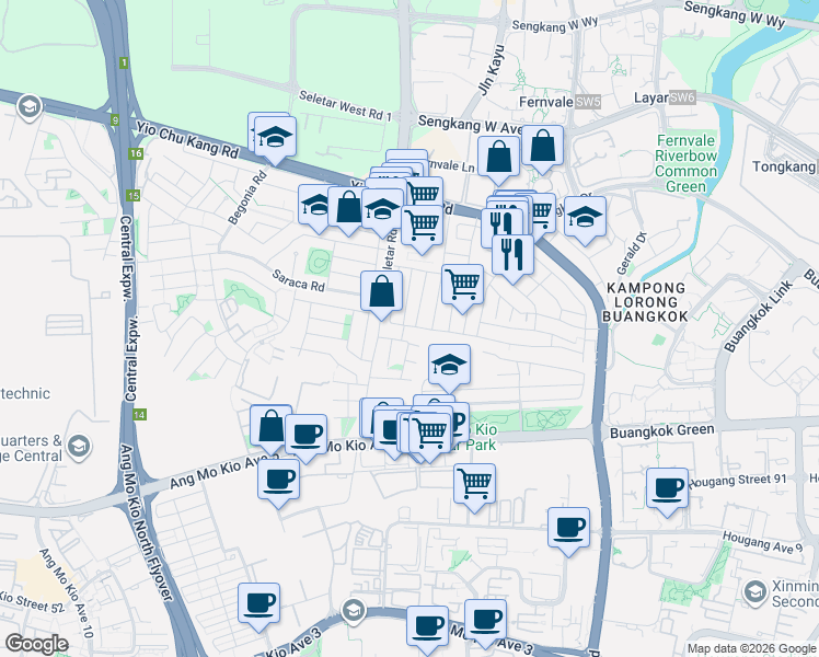 map of restaurants, bars, coffee shops, grocery stores, and more near in Singapore