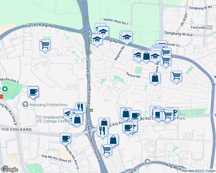 map of restaurants, bars, coffee shops, grocery stores, and more near in Singapore