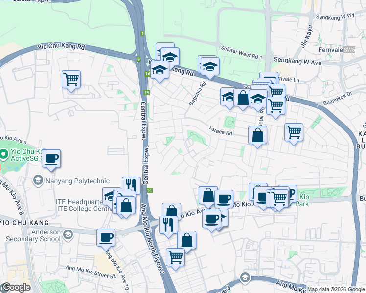 map of restaurants, bars, coffee shops, grocery stores, and more near in Singapore