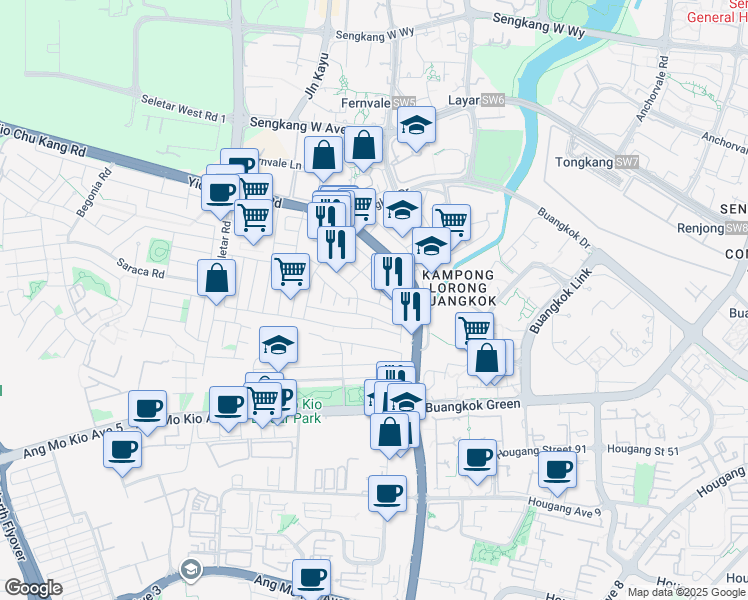 map of restaurants, bars, coffee shops, grocery stores, and more near in Singapore