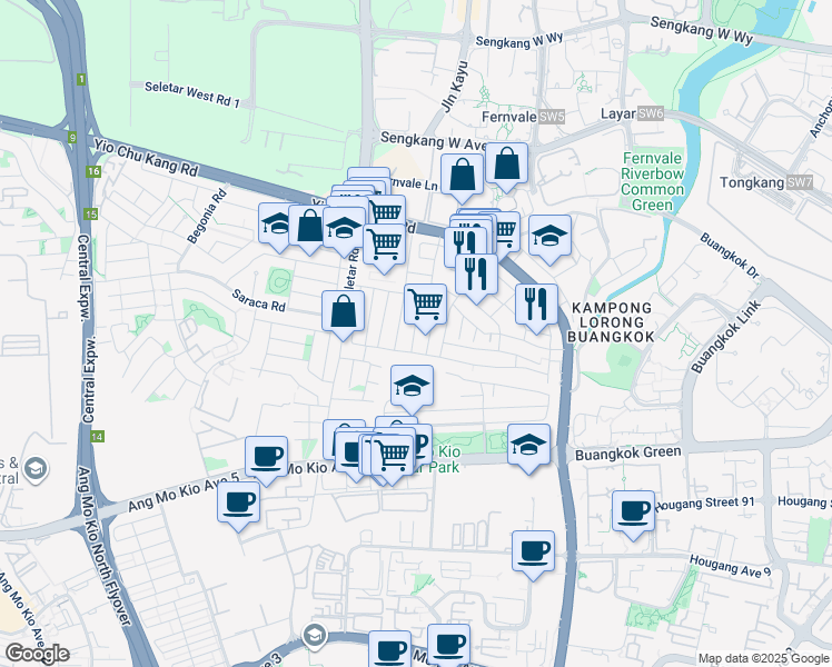 map of restaurants, bars, coffee shops, grocery stores, and more near in Singapore